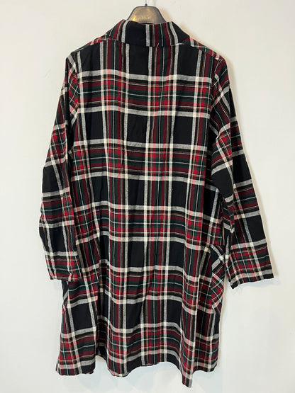 ZARA. Vestido negro cuadros textura. T L