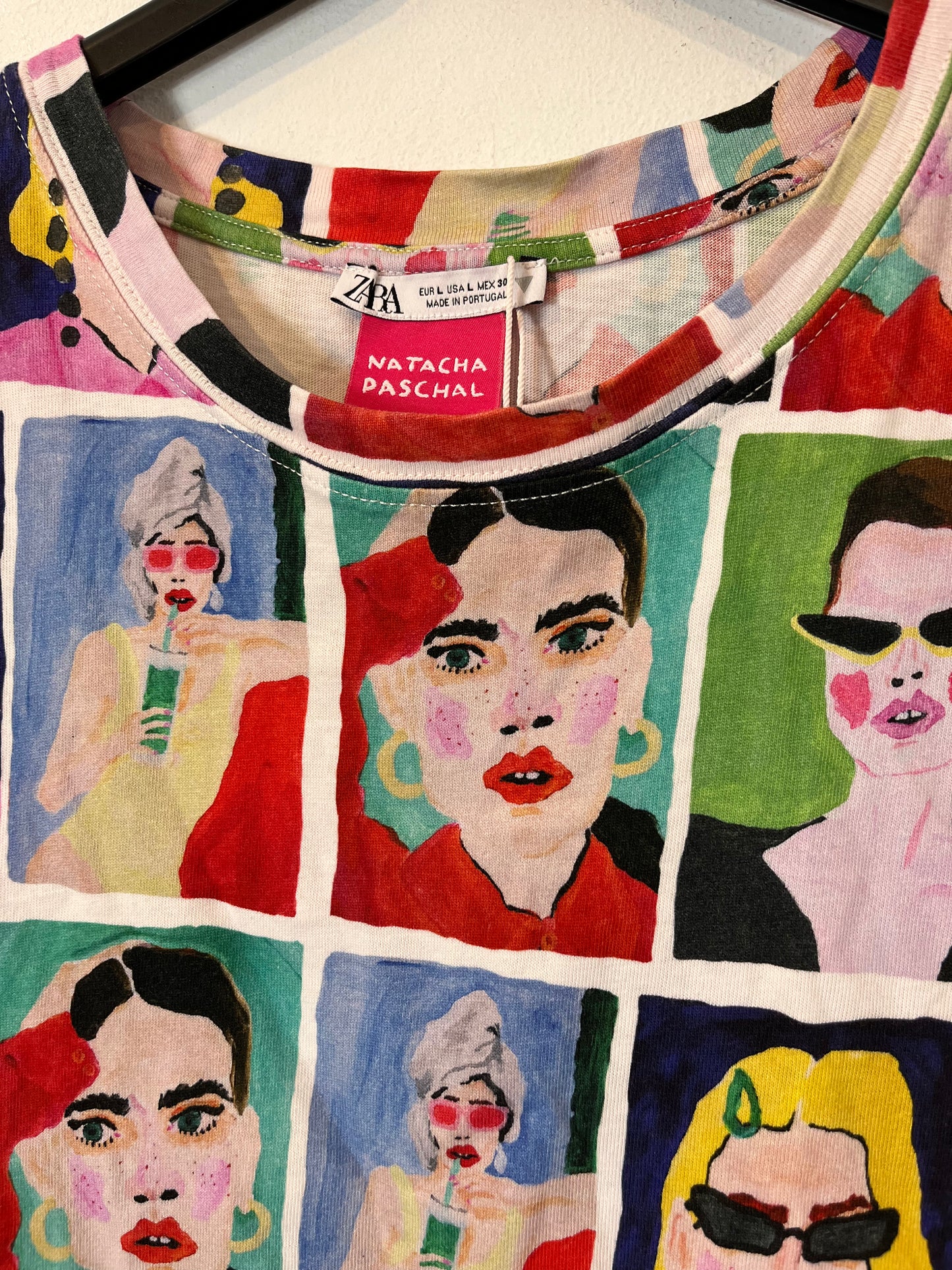 ZARA x NATASHA PASCHAL. Conjunto caras colores. T L (S/M)