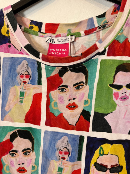 ZARA x NATASHA PASCHAL. Conjunto caras colores. T L (S/M)