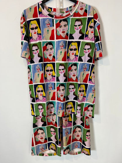 ZARA x NATASHA PASCHAL. Conjunto caras colores. T L (S/M)