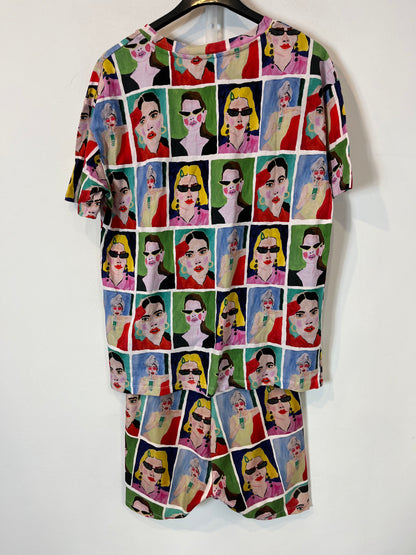 ZARA x NATASHA PASCHAL. Conjunto caras colores. T L (S/M)