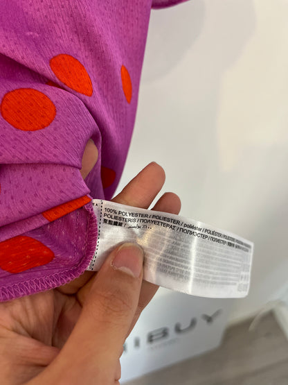 MANGO. Top fluido morado lunares. T XS