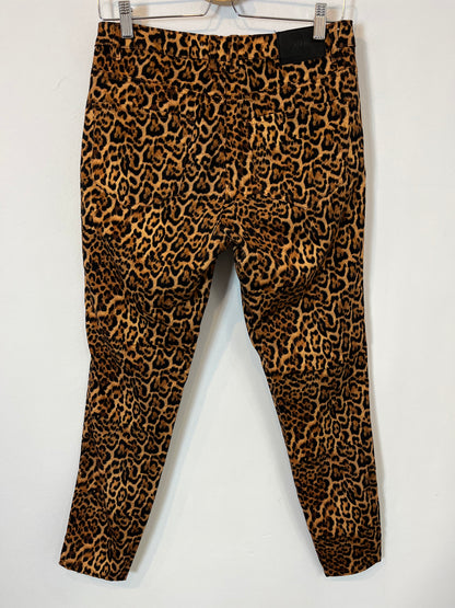 ZARA. Pantalón animal print cremalleras. T 40