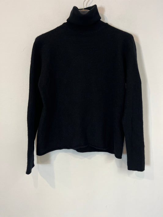 FEDELI. Jersey negro cashmere cuello alto. T XS/S