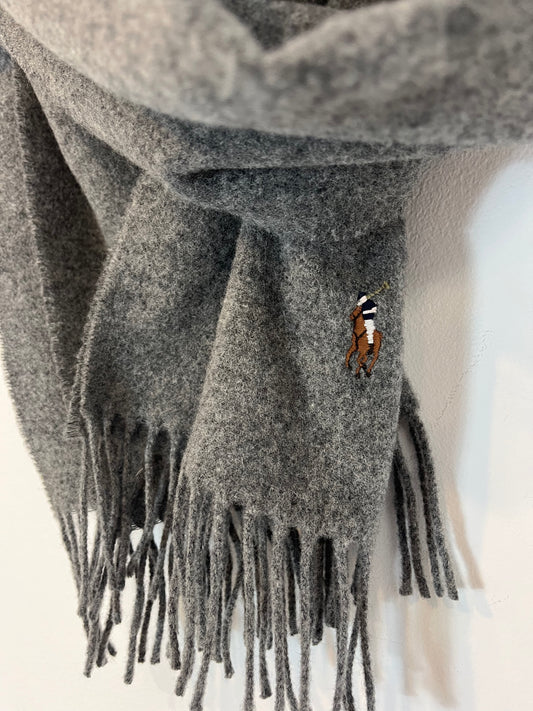 POLO RALPH LAUREN . Bufanda lana gris