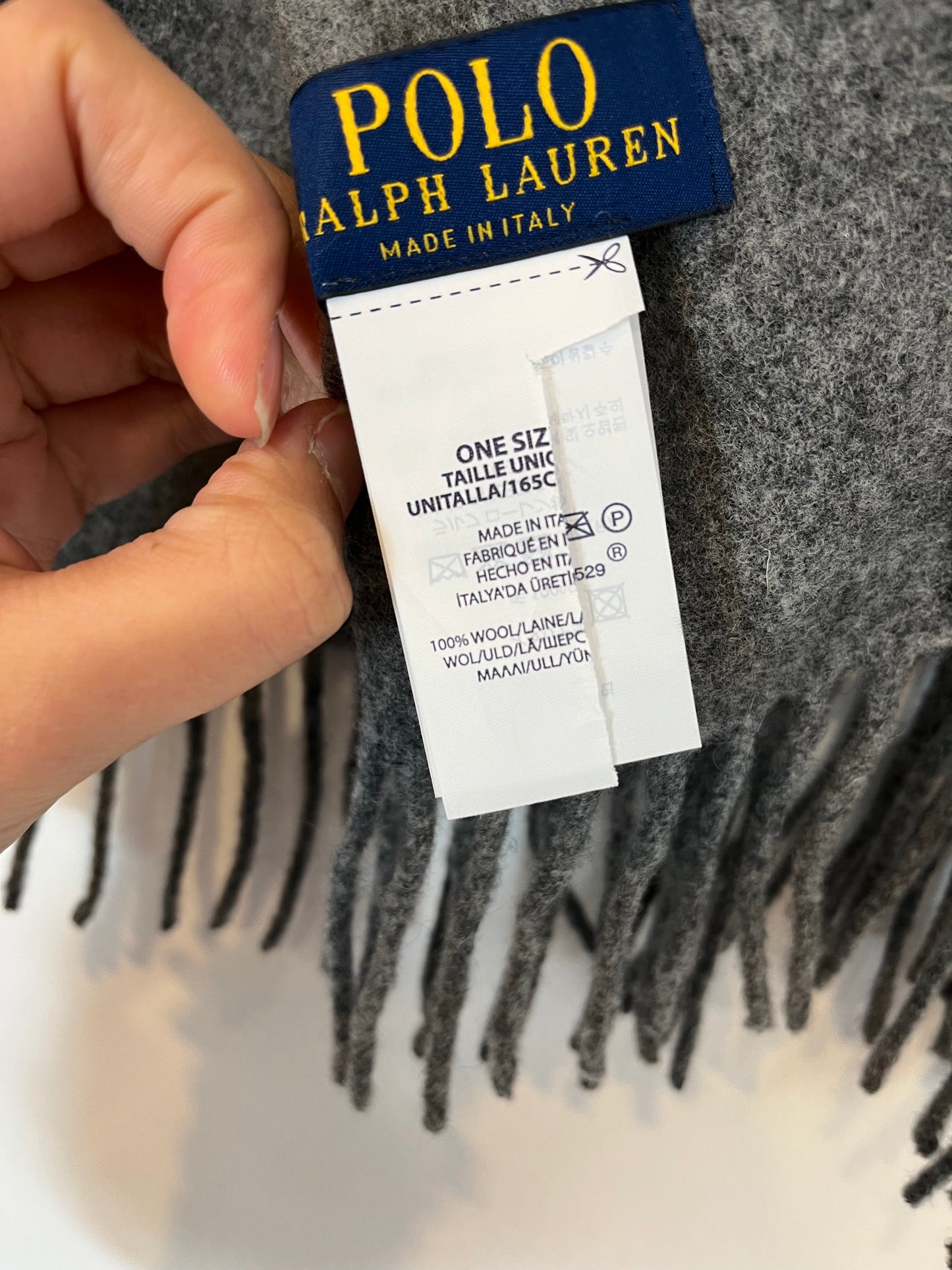 POLO RALPH LAUREN . Bufanda lana gris