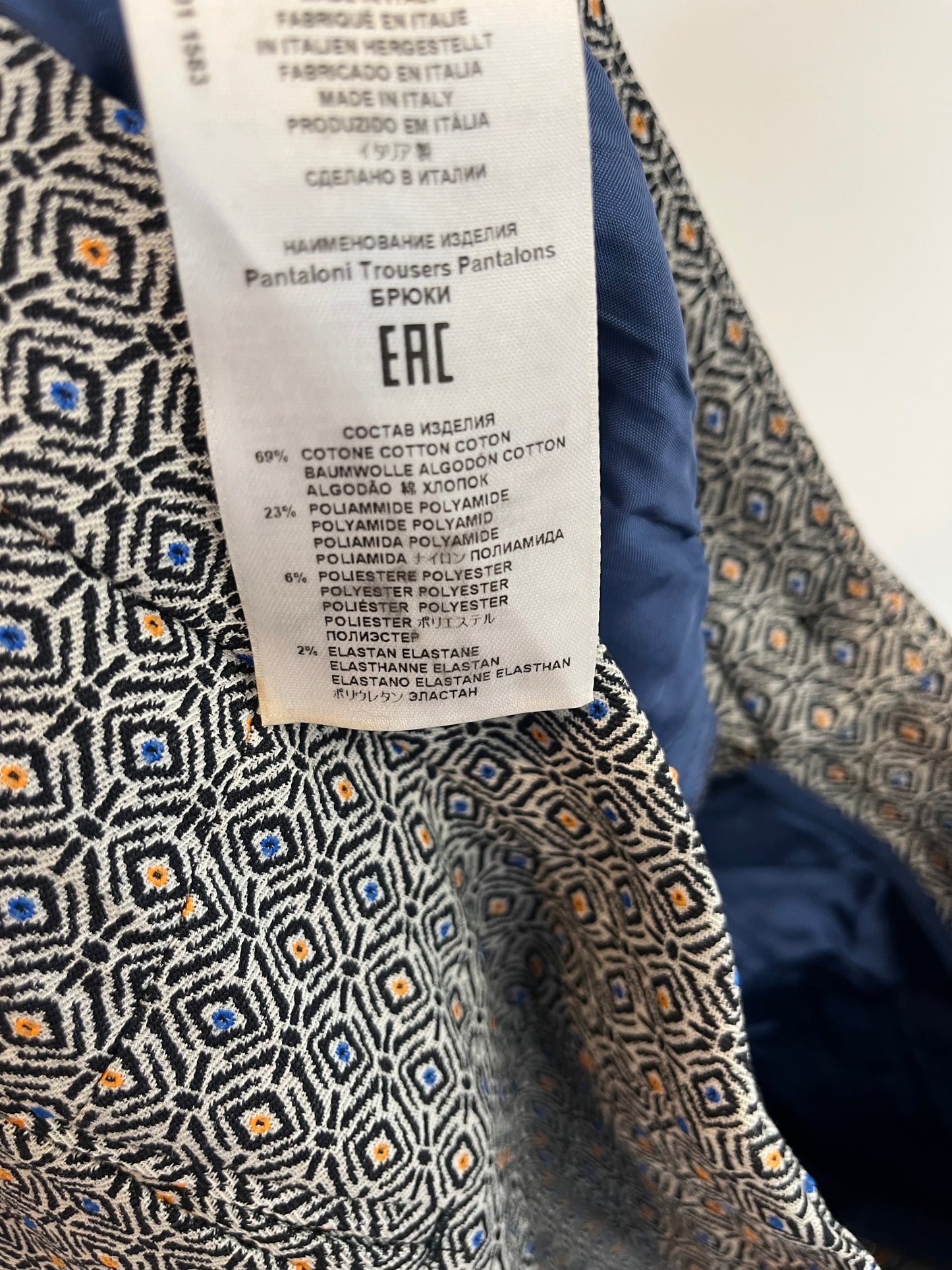 ETRO. Pantalón textura estampado geométrico. T 44(40)
