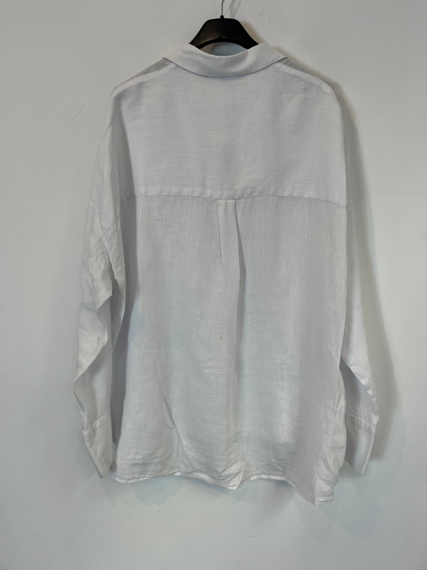 ZARA. Blusa lino blanca. T S