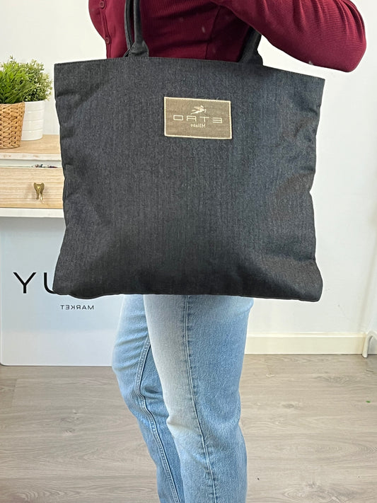 ETRO. Bolso tote gris logo