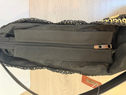 OTRAS. Bolso de hombro de paja diseño de cuadros