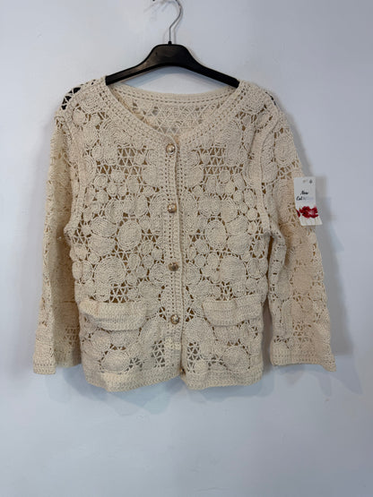 OTRAS. Cárdigan crochet manga 3/4