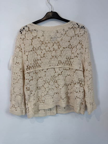 OTRAS. Cárdigan crochet manga 3/4