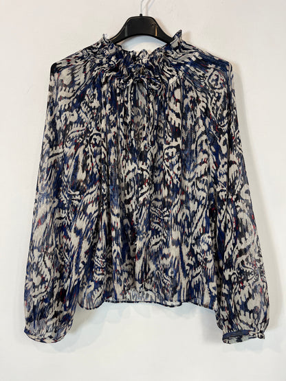 ZARA. Semi-sheer printed blouse. TL