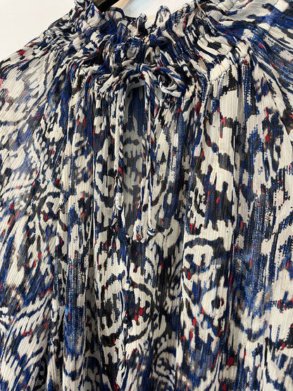 ZARA. Semi-sheer printed blouse. TL