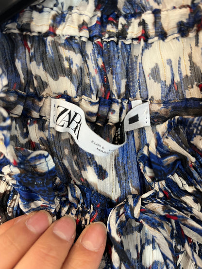 ZARA. Semi-sheer printed blouse. TL