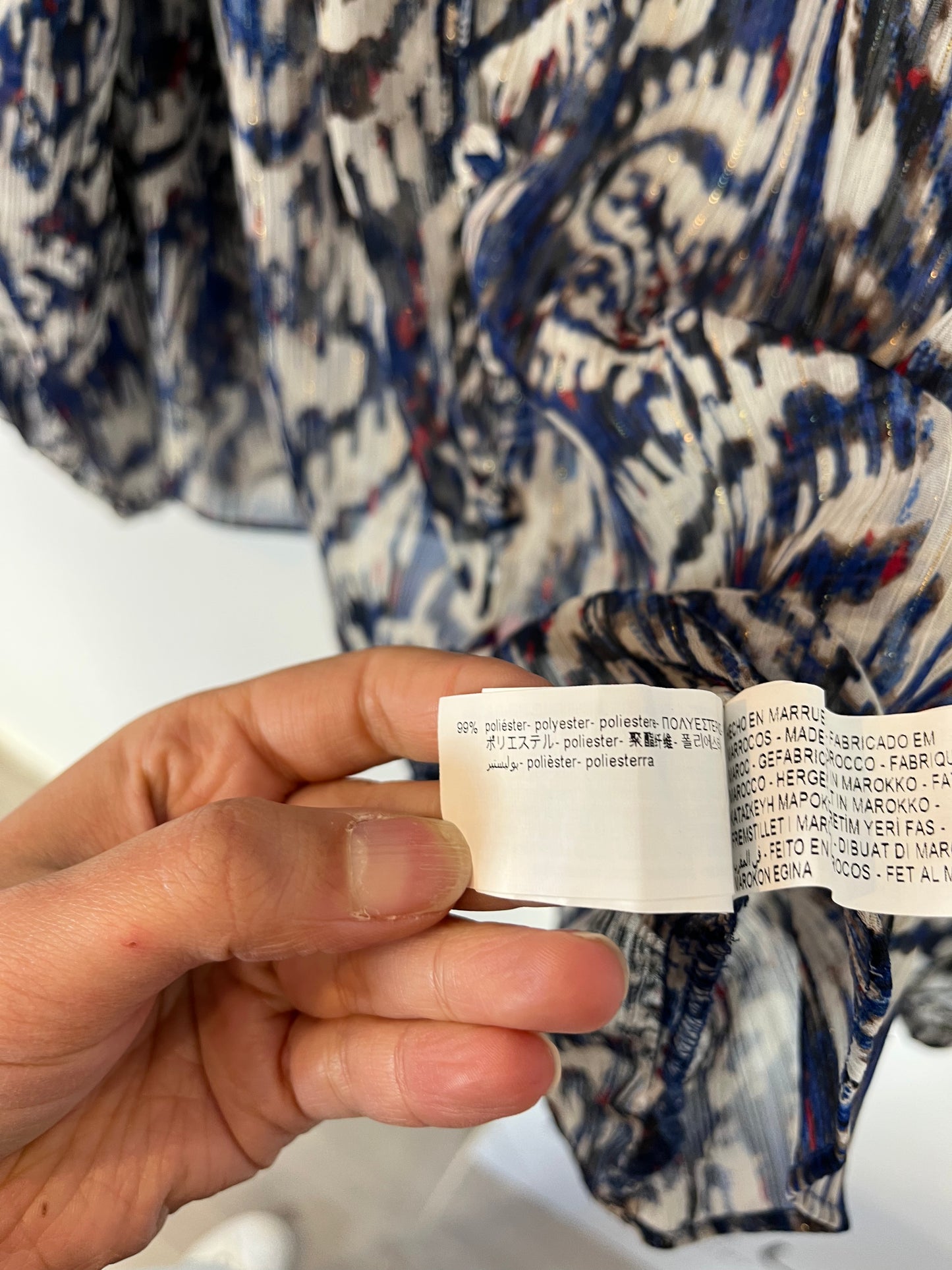 ZARA. Semi-sheer printed blouse. TL