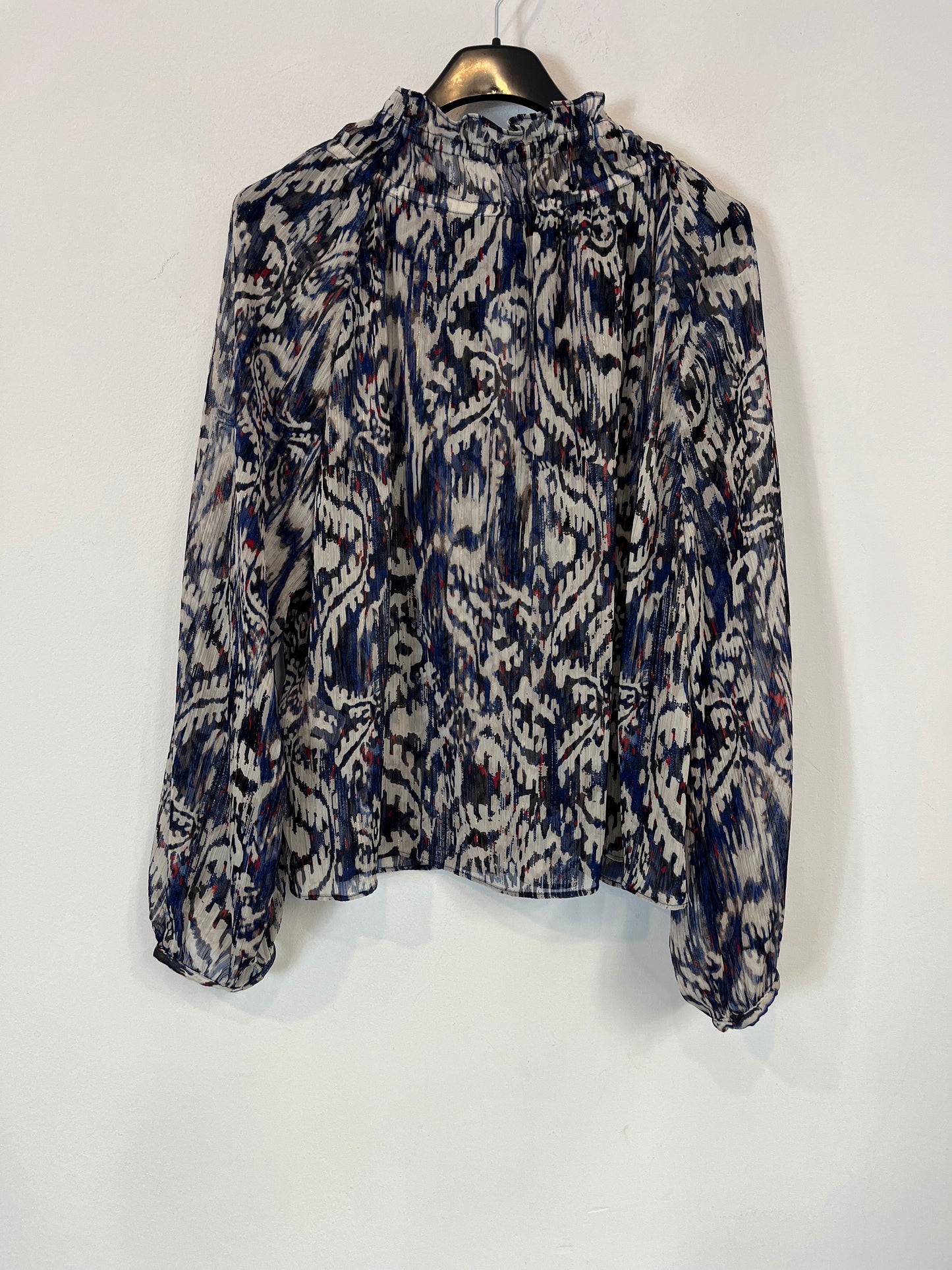 ZARA. Semi-sheer printed blouse. TL