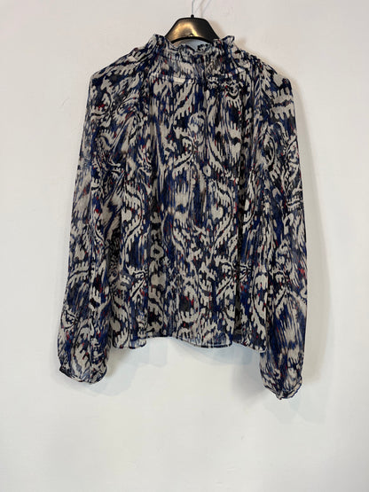 ZARA. Semi-sheer printed blouse. TL