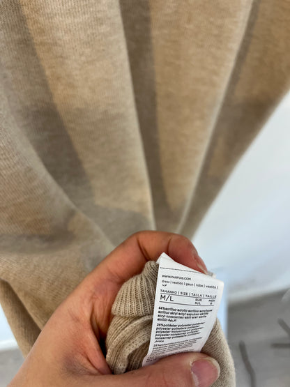 PARFOIS. Beige knitted midi dress. TM/L