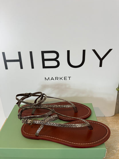 INTROPIA. Sandalia plana tiras cobre. T 38