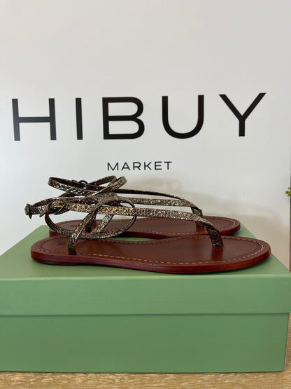 INTROPIA. Sandalia plana tiras cobre. T 38