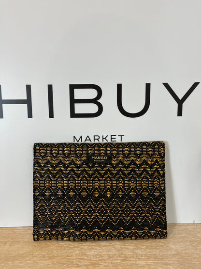 MANGO. Cartera de mano textura bicolor