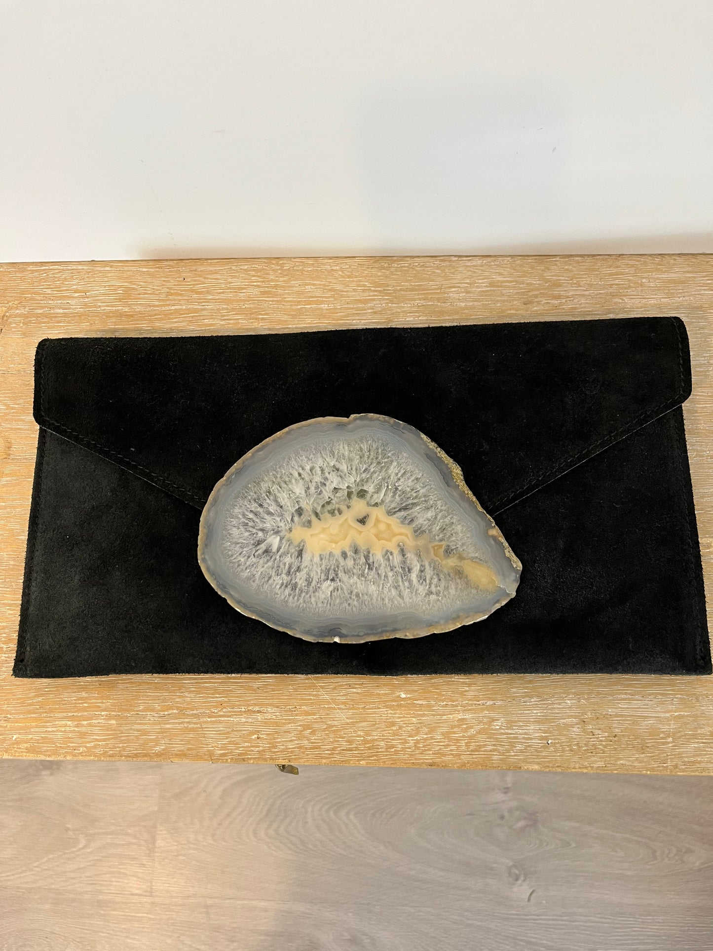 OTHER. Stone suede wallet/bag