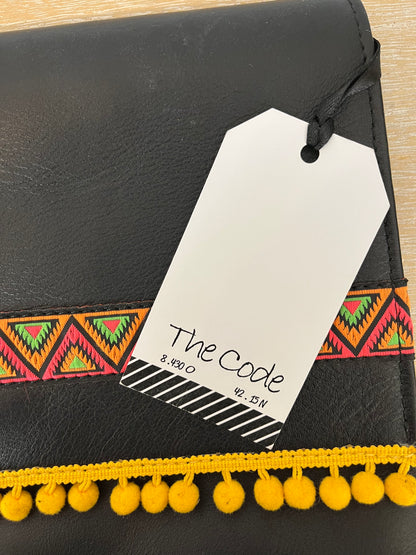 THE CODE. Black tassel clutch