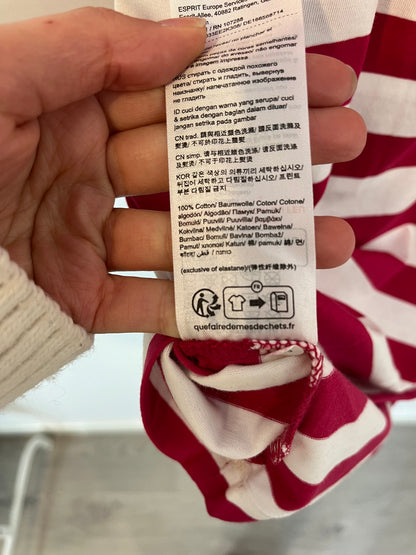 ESPRIT. Camiseta algodón rayas rojas. T L