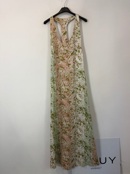 MANGO COMMITTED. Vestido largo fluido con diseño estampado