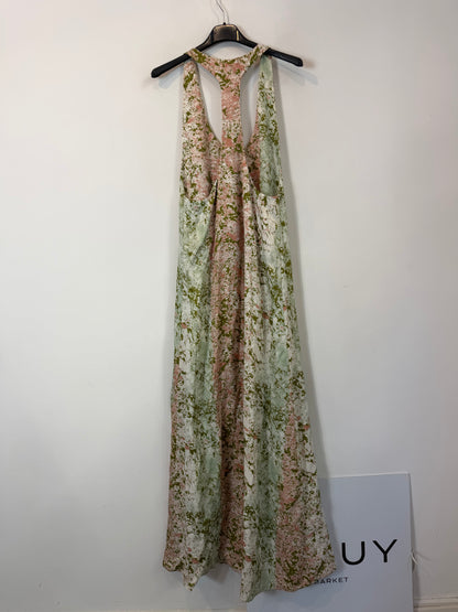 MANGO COMMITTED. Vestido largo fluido con diseño estampado