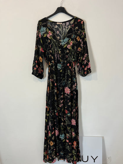 OTRAS. Vestido largo camisero flores. T S