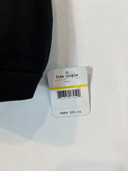 FREE PEOPLE. Top negro elástico espalda tiras. T M/L