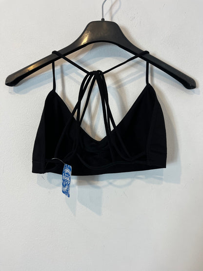 FREE PEOPLE. Top negro elástico espalda tiras. T M/L
