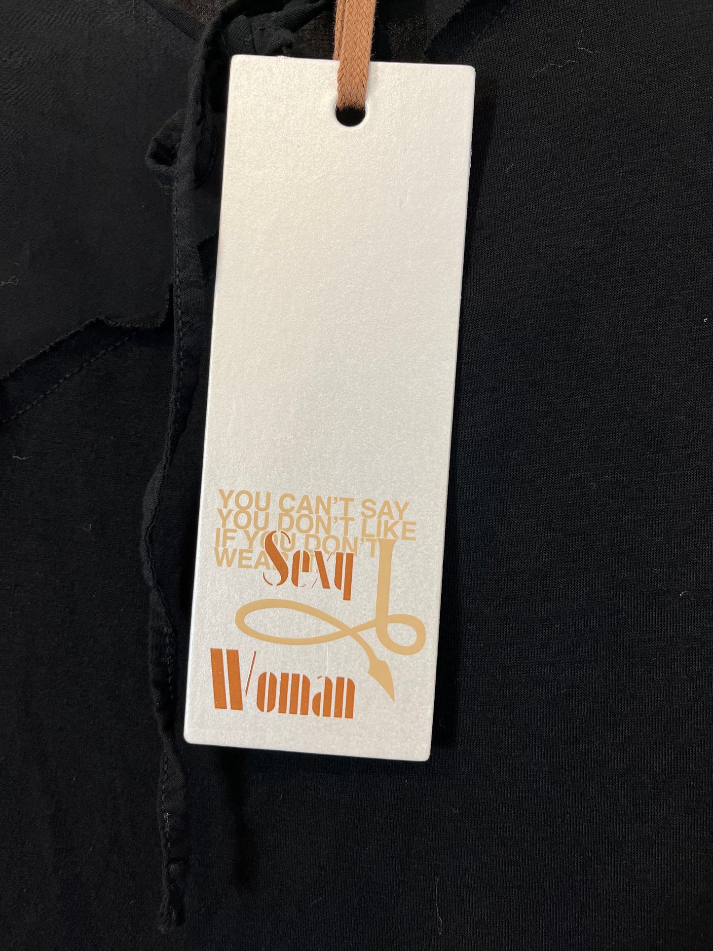 SEXY WOMAN. Flowy black top with back detail. YOU (S/M)