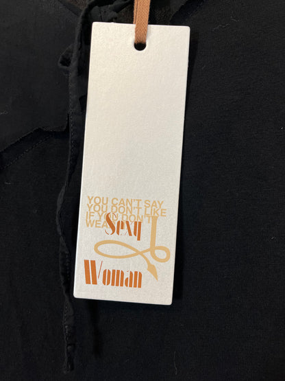 SEXY WOMAN. Flowy black top with back detail. YOU (S/M)