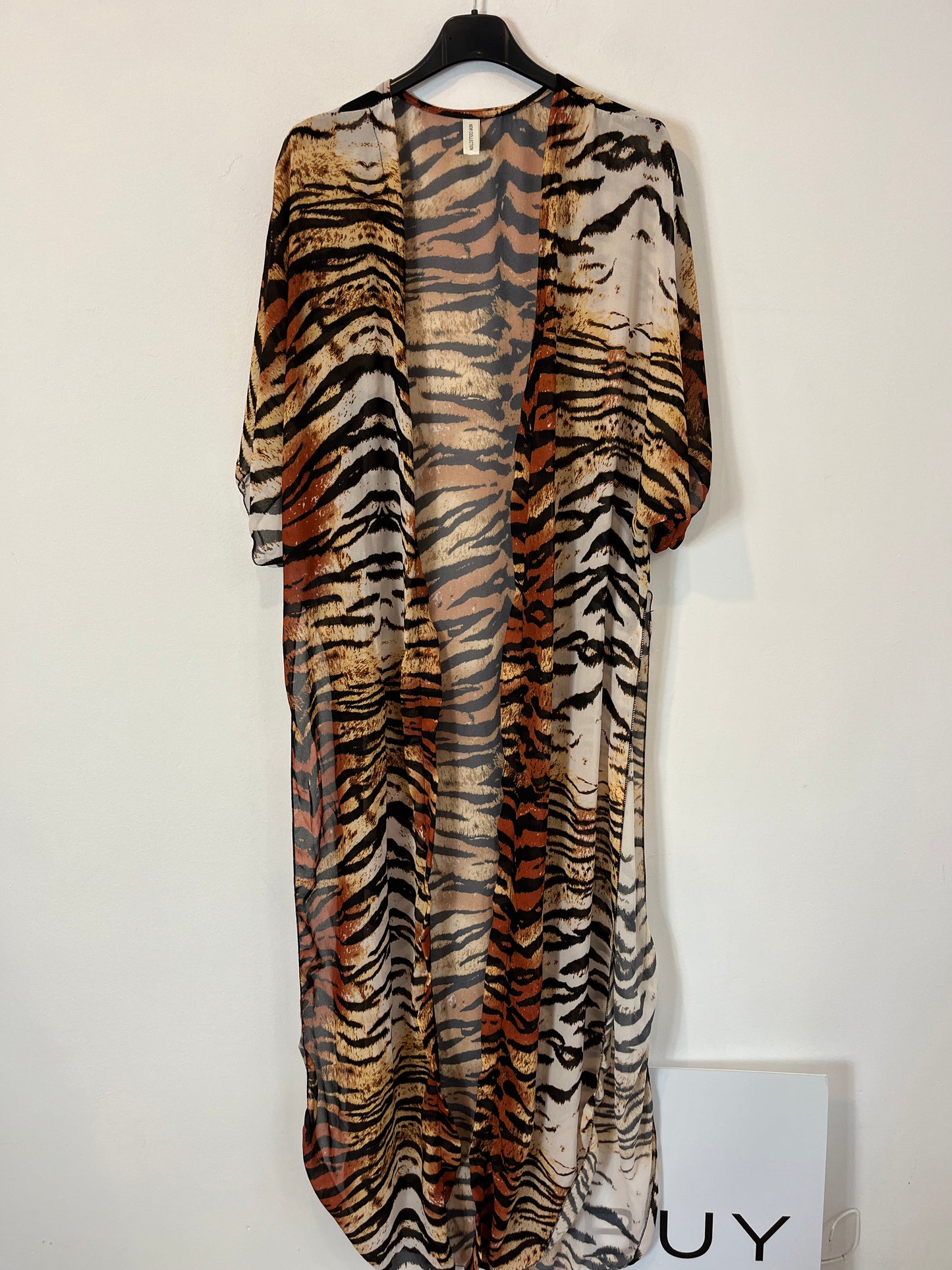 OTRAS. Kaftán animal print semitransparente. TU