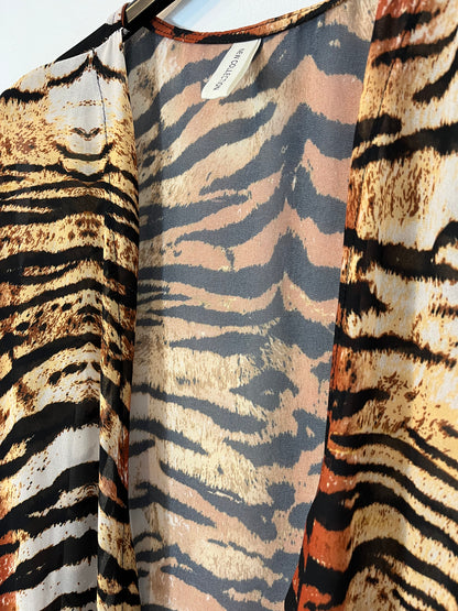 OTRAS. Kaftán animal print semitransparente. TU