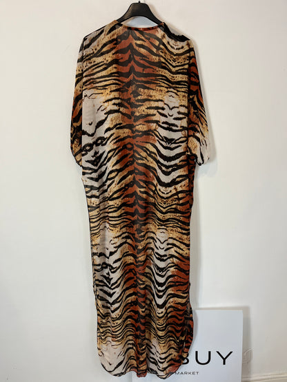 OTRAS. Kaftán animal print semitransparente. TU