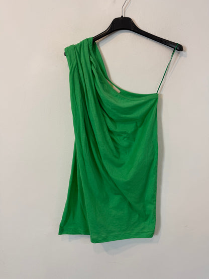 STELLA McCARTNEY. Camiseta verde algodón asimétrica