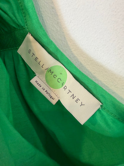 STELLA McCARTNEY. Camiseta verde algodón asimétrica