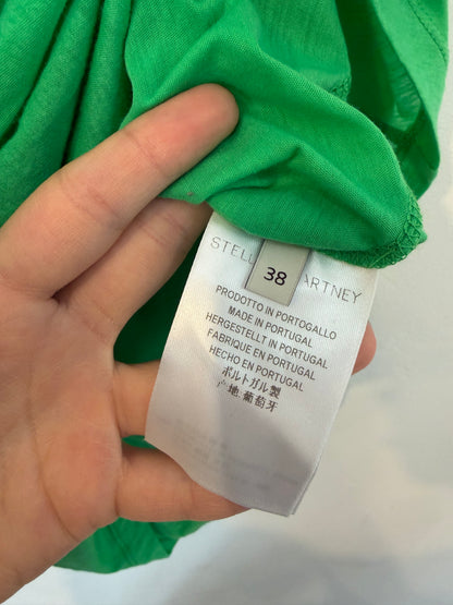 STELLA McCARTNEY. Camiseta verde algodón asimétrica