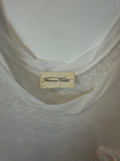 AMERICAN VINTAGE. Camiseta blanca algodón detalle escote