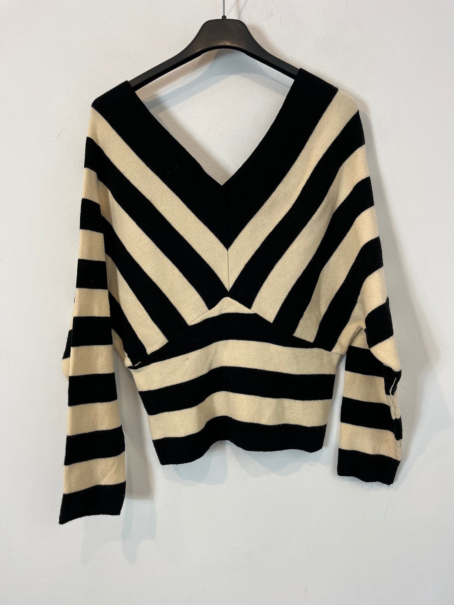 SÉSAMO. Top punto rayas escote pico. T U /S/M)