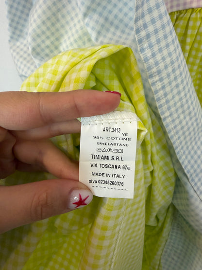 TIMIAMI. Vestido tricolor vichy
