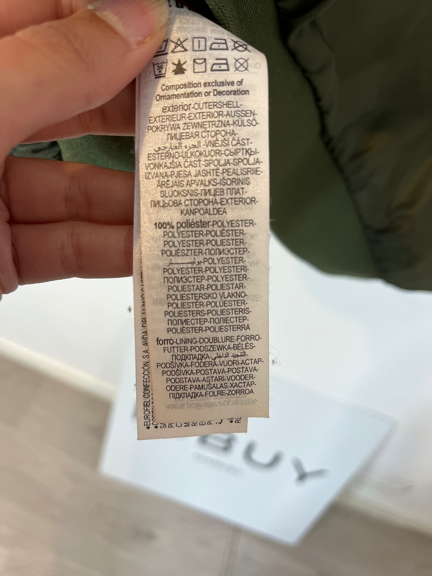 SLOWLOVE. Green bomber jacket with sleeve detail. TS