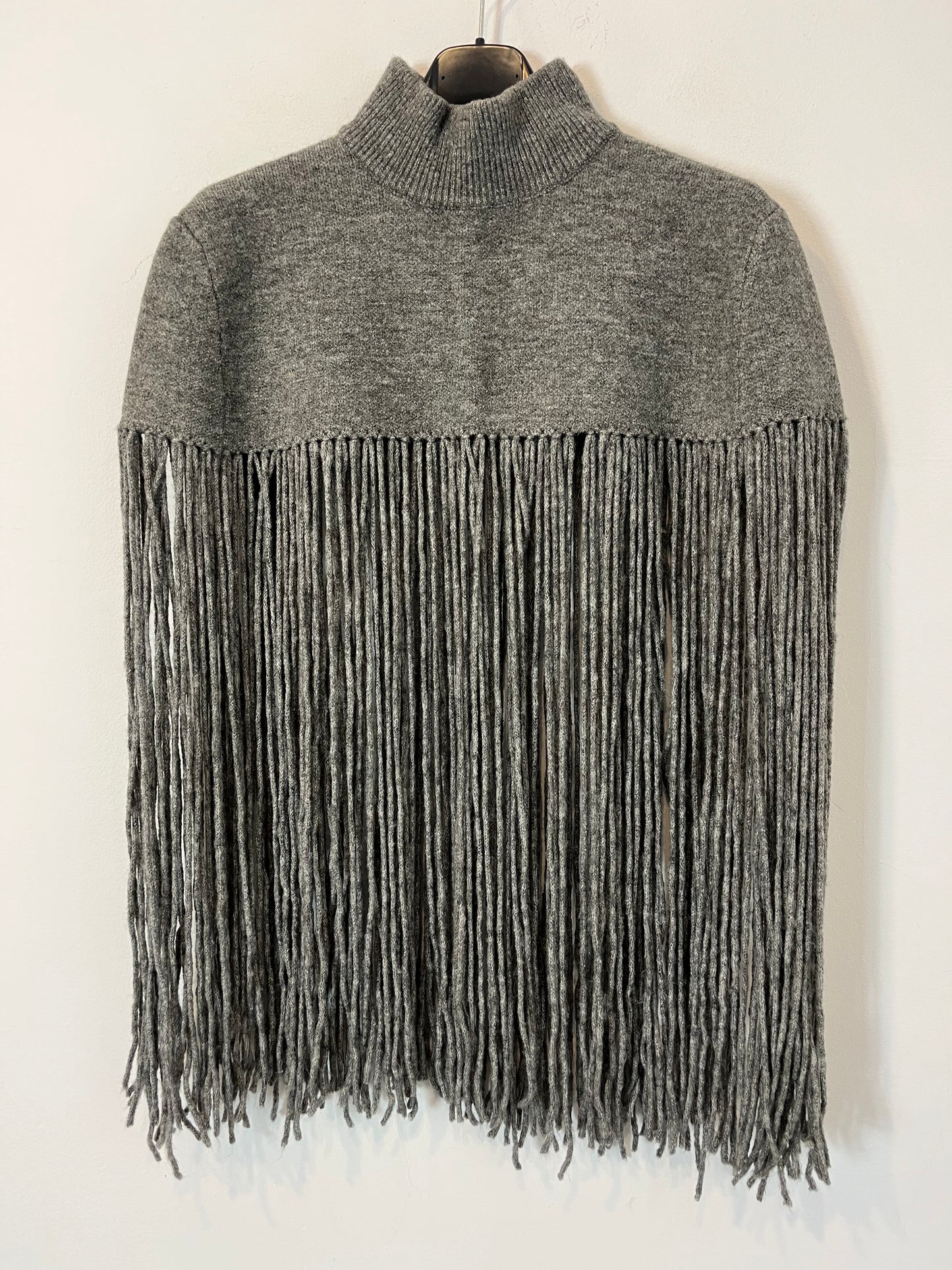 ZARA. Top punto gris flecos. T S/M