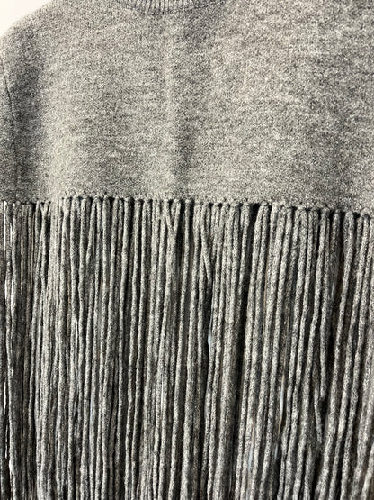 ZARA. Top punto gris flecos. T S/M