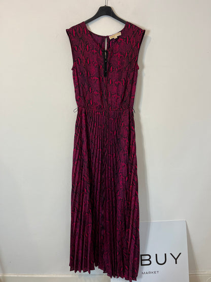 MICHAEL KORS. Vestido largo  plisado animal print. T S