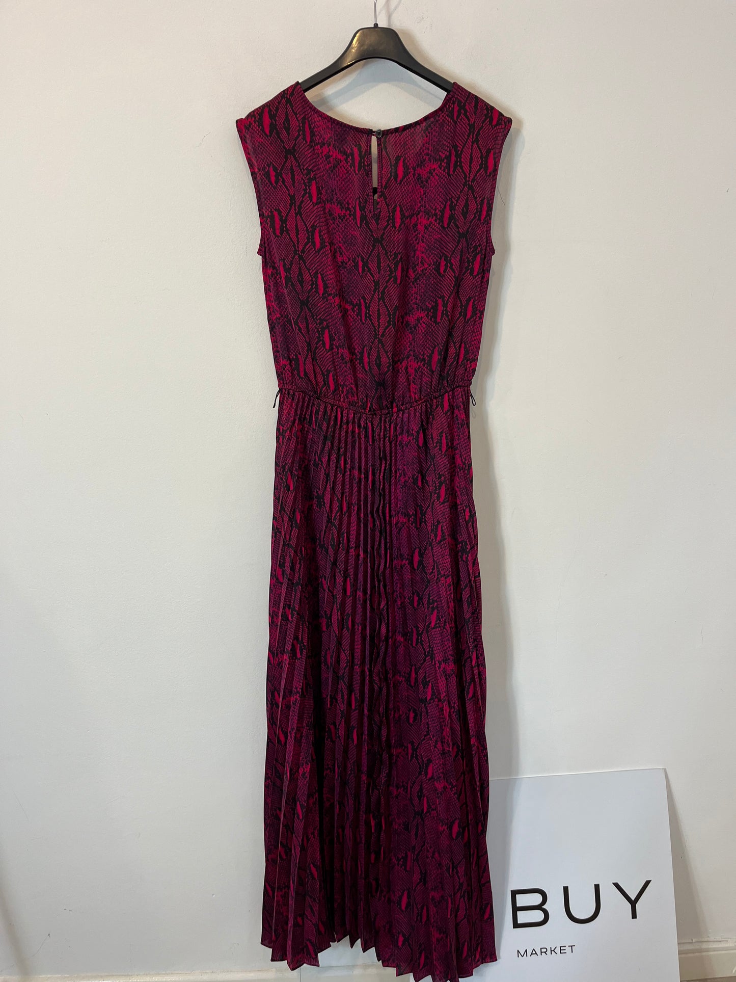 MICHAEL KORS. Vestido largo  plisado animal print. T S